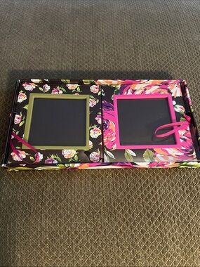 Vera Bradley Floral photo Ornament Frame Set - Pink & Green